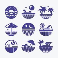 best beach pool logo vector