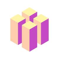 Abstract isometric illustration of pastelcolored blocks. Represents growth, connection, or teamwork. Modern, minimalist style perfect for presentations, websites, or social media. vector