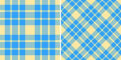 Vibrant pastel blue and yellow plaid patterns. Perfect for textile design, website backgrounds, or crafting projects. vector