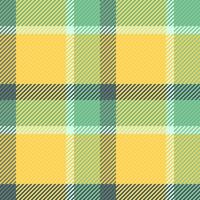 Advertisement background check texture, valentines day tartan textile fabric. Madras seamless pattern plaid in amber and green colors. vector