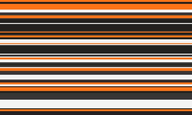 Vibrant horizontal stripes in orange, black, and white create a dynamic, modern pattern. Perfect for backgrounds, textiles, or web design, this image offers a bold aesthetic and versatile use.
