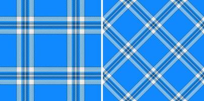 Fabric check texture of pattern textile seamless with a background tartan plaid. Set in cold colors of symmetry tissue designs. vector