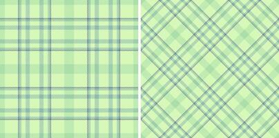 Pastel green plaid patterns, perfect for textile design, scrapbooking, or website backgrounds. Two distinct yet harmonious styles offer versatility. Seamless repeat for easy application. vector