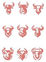 Iron Horn Bull Collection Logo Design vector
