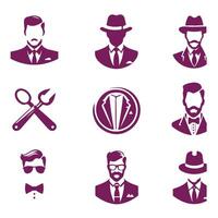 unique gentle man collection logo design vector