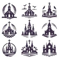 best church logo design collection logo vector