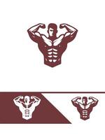 Iron Hustle Muscular Logo Design vector