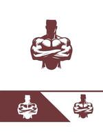 Iron Kings Muscular Logo Design vector