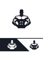 Herculean Peak Muscular Logo Design vector
