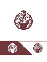 The Power Circuit Muscular Logo Design vector