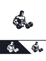 Strength Beast Muscular Logo Design vector