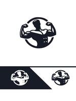 Power Forge Muscular Logo Design vector