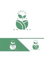 Root Bloom Path Seedling Logo Design vector