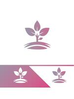 Bloom Path Seedling Logo Design vector