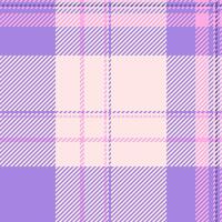 Windowpane seamless pattern textile, international tartan texture. Ornament background plaid fabric check in violet and misty rose colors. vector