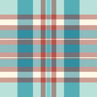 Vivid plaid texture , cool pattern background fabric. Kingdom tartan check textile seamless in old lace and cyan colors. vector