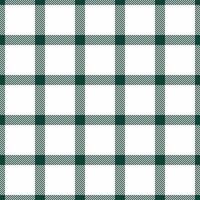 Classic dark green and white plaid pattern. Seamless texture ideal for fabric design, wrapping paper, or website backgrounds. vector
