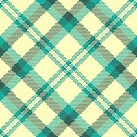Slim seamless background pattern, styled texture textile plaid. Fiber check fabric tartan in teal and light colors. vector
