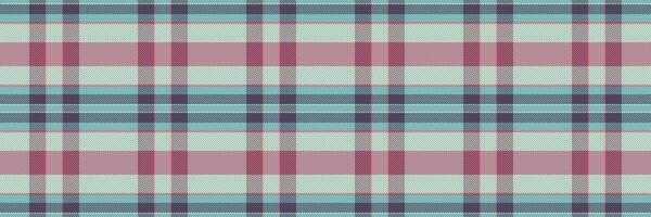 Irish seamless check fabric, postcard tartan texture pattern. Page plaid background textile in teal and pastel colors. vector