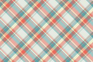 Postcard seamless textile tartan, chequered check plaid texture. No people pattern fabric background in pastel and red colors. vector