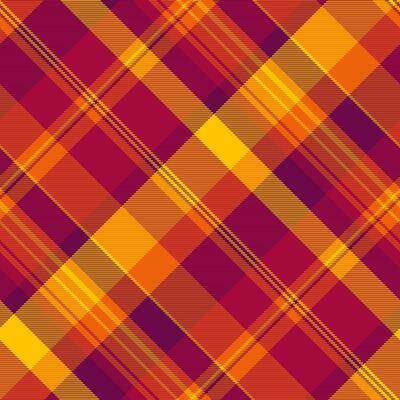 Vibrant diagonal plaid pattern in warm autumnal hues. Perfect for fallthemed designs, textiles, or website backgrounds. The bold colors and intersecting lines create a dynamic and energetic visual.