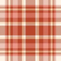Eps fabric pattern textile, best texture seamless. Unique tartan plaid background check in red and old lace colors. vector