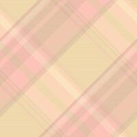 Pastel textile fabric tartan, knot check texture . Outline plaid background seamless pattern in light and moccasin colors. vector