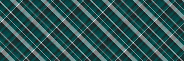 Stylish teal and gray diagonal plaid pattern. Perfect for textile design, website backgrounds, or fashion projects. vector