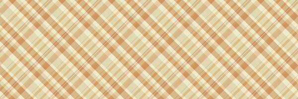Apparel fabric textile plaid, warmth texture check tartan. Trend background seamless pattern in light and tan colors. vector