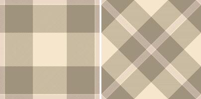Fabric texture seamless of plaid tartan with a pattern textile check background. Set in coffee colors of fashion trends. vector