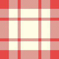 Classic red and cream plaid pattern. Seamless texture ideal for textile design, apparel, website backgrounds, or packaging. Clean, simple style with a timeless appeal. vector
