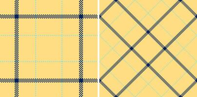 Background textile of seamless texture check with a plaid tartan pattern fabric. Set in happy colors for wide grid paper. vector