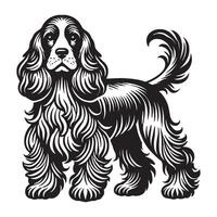 Cocker Spaniel Standing with Charm vector