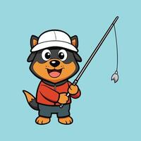 Hook Line and Paw Rottie Style vector