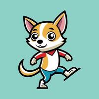 Playful Chihuahua Spinning on Ice vector