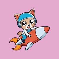 Tiny Chihuahua Rocketing Through the Galaxy vector