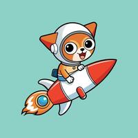 Chihuahua Astronaut on an Outer Space Adventure vector