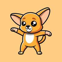 Playful Chihuahua Mastering the Dab vector