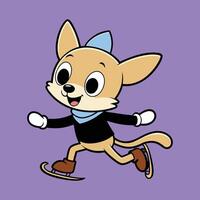 Cute Chihuahua Skating with Joy vector