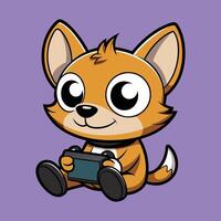 Playful Chihuahua Ready to Game vector