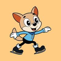 Tiny Chihuahua Enjoying Ice Skating Fun vector