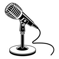 Dynamic Microphone Silhouette Set vector