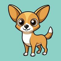 Sweet Chihuahua Standing with a Bright Smile vector