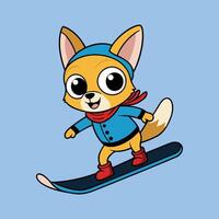 Speedy Chihuahua on a Snowy Descent vector