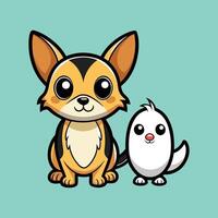 Fluffy Chihuahua and Penguin Enjoying the Winter Wonderland vector