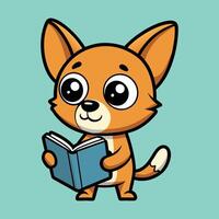 Playful Chihuahua Snuggled with a Storybook vector
