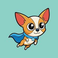 Brave Chihuahua Taking Flight to Save the Day vector