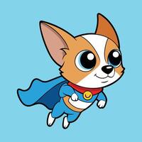 Superpowered Chihuahua Soaring Across the Sky vector