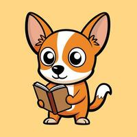 Chihuahua Doodling in a Book of Stories vector