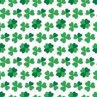 Quatrefoil and Shamrock Clover leaves Seamless Pattern in monochrome green St Patrick Day background. Isolated Wrapping, wallpaper, thematic cards or web promo leaflets, banner, print materials vector